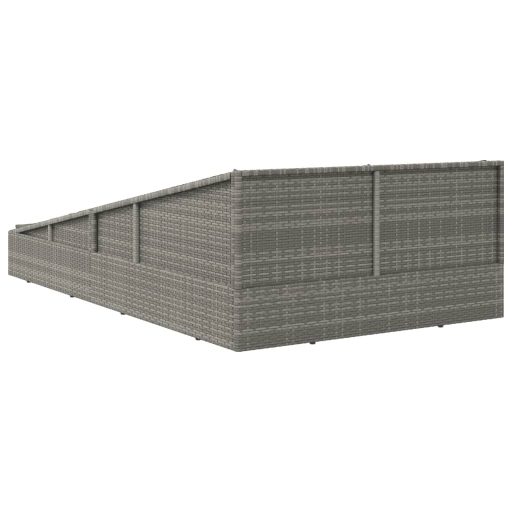 Szürke polyrattan kerti ágy 110x200 cm
