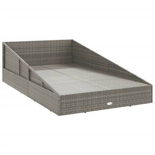 Szürke polyrattan kerti ágy 110x200 cm