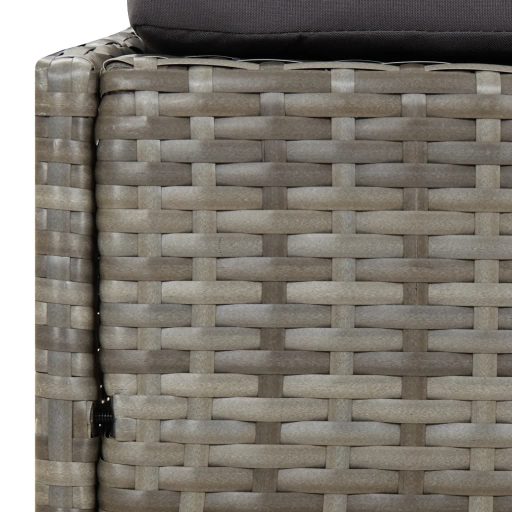 Szürke polyrattan kerti ágy 110x200 cm