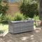 Szürke polyrattan tárolópad párnával 138 cm
