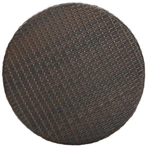 Barna polyrattan kerti asztal 60,5 x 106 cm