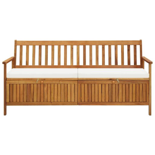 Tömör akácfa tárolópad párnával 170 cm