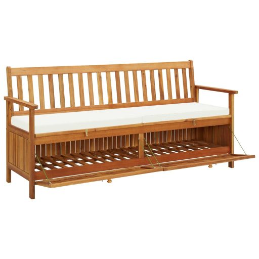 Tömör akácfa tárolópad párnával 170 cm