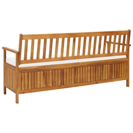 Tömör akácfa tárolópad párnával 170 cm
