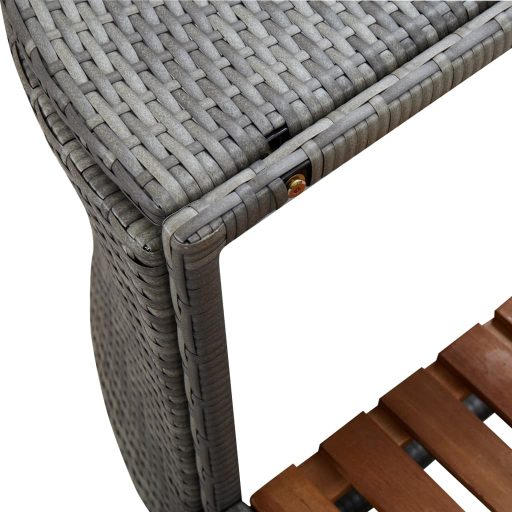Szürke négyszög alakú polyrattan pezsgőfürdőkeret 268x268x55 cm