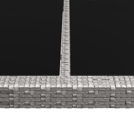 Szürke polyrattan kültéri étkezőasztal 200 x 150 x 74 cm