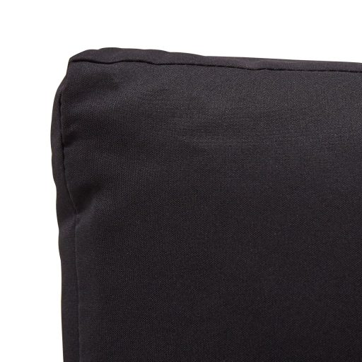 Fekete polyrattan kétszemélyes kerti kanapé párnákkal 124 cm