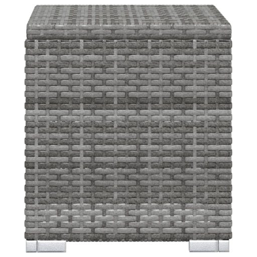 Szürke polyrattan napozóágy párnával és teázóasztallal