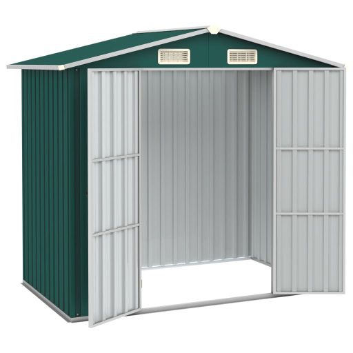 Zöld horganyzott acél kerti fészer 205 x 129 x 183 cm