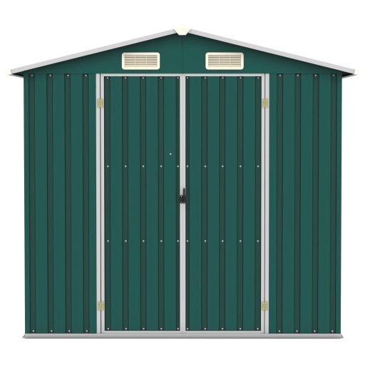 Zöld horganyzott acél kerti fészer 205 x 129 x 183 cm