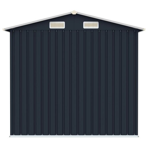 Antracitszürke horganyzott acél kerti fészer 205 x 129 x 183 cm