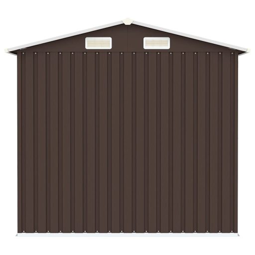 Barna horganyzott acél kerti fészer 205 x 129 x 183 cm
