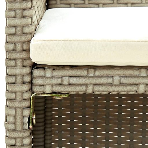 Kétszemélyes bézs polyrattan kerti kanapé párnákkal
