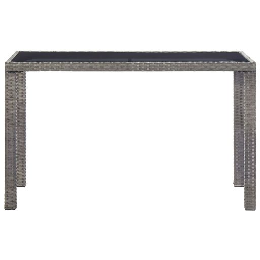 Antracitszürke polyrattan kerti asztal 123 x 60 x 74 cm