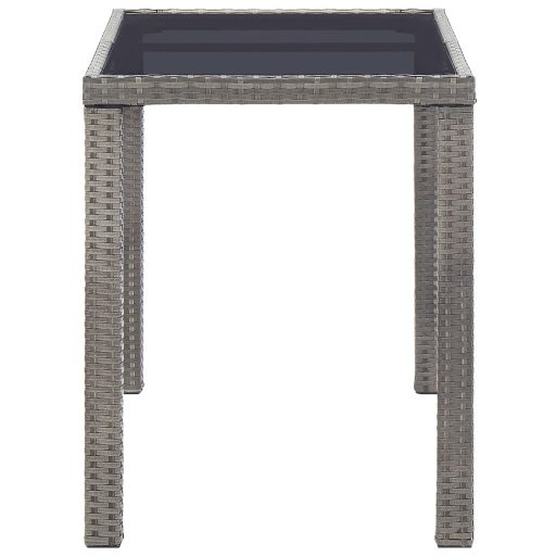 Antracitszürke polyrattan kerti asztal 123 x 60 x 74 cm