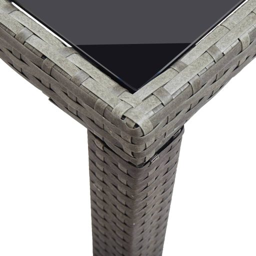 Antracitszürke polyrattan kerti asztal 123 x 60 x 74 cm