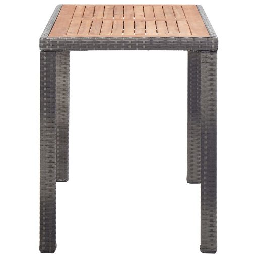 Antracitszürke és barna akácfa kerti asztal 123 x 60 x 74 cm