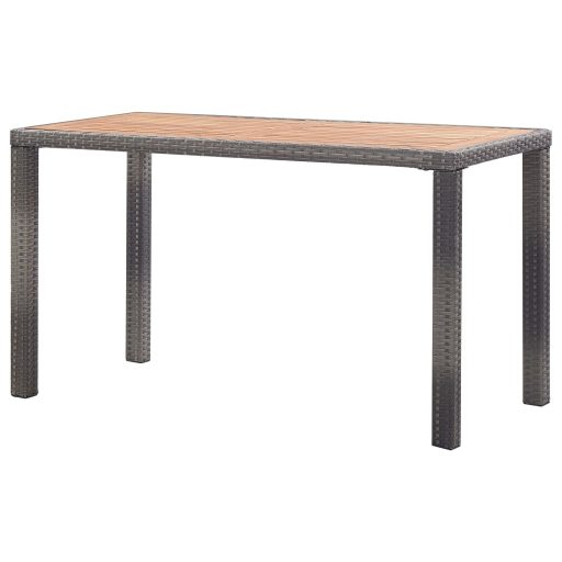 Antracitszürke és barna akácfa kerti asztal 123 x 60 x 74 cm