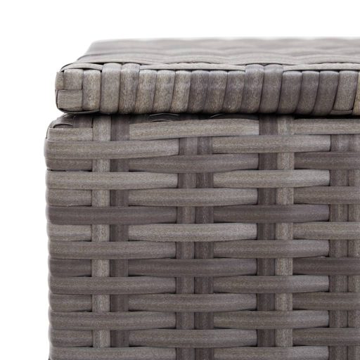 Szürke polyrattan kerti tárolóláda 150 x 50 x 60 cm