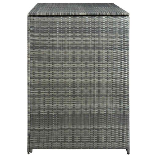 Antracit polyrattan dupla tároló gurulós kukához 148x77x111 cm
