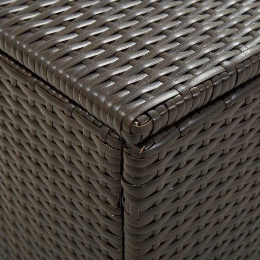 Barna polyrattan kerti tárolóláda 200 x 50 x 60 cm