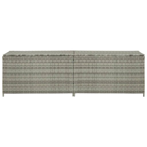 Szürke polyrattan kerti tárolóláda 200 x 50 x 60 cm
