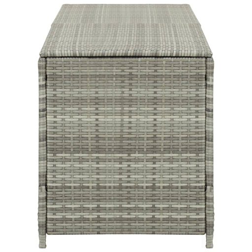 Szürke polyrattan kerti tárolóláda 200 x 50 x 60 cm