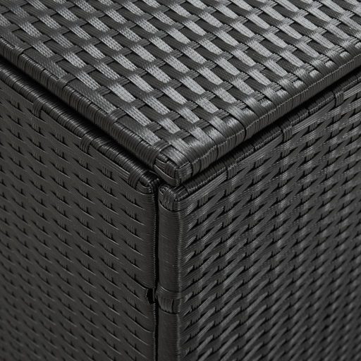 Fekete polyrattan kerti tárolóláda 180 x 90 x 70 cm
