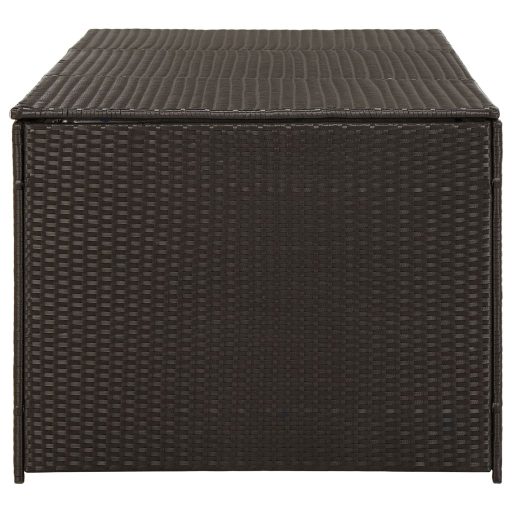 Barna polyrattan kerti tárolóláda 180 x 90 x 70 cm