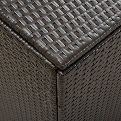 Barna polyrattan kerti tárolóláda 180 x 90 x 70 cm