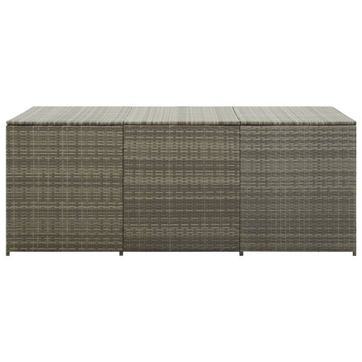 Szürke polyrattan kerti tárolóláda 180 x 90 x 70 cm
