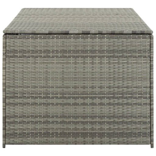 Szürke polyrattan kerti tárolóláda 180 x 90 x 70 cm