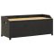Fekete polyrattan kerti tárolópad 120 cm