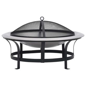 Rozsdamentes acél kültéri tűztál grillráccsal 76 cm