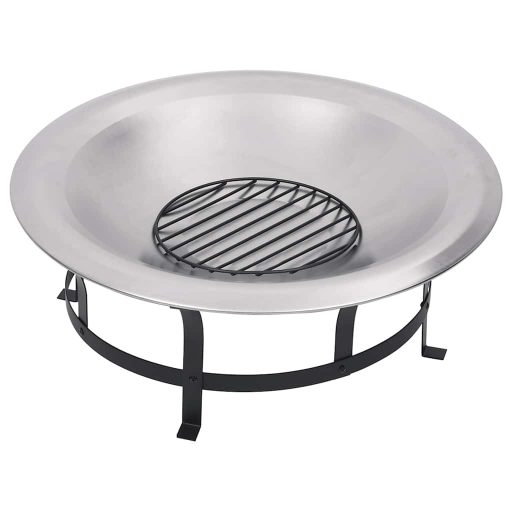 Rozsdamentes acél kültéri tűztál grillráccsal 76 cm