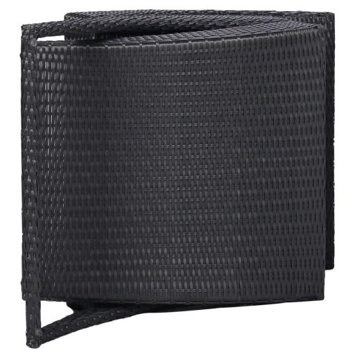 Fekete polyrattan napozóágy párnával