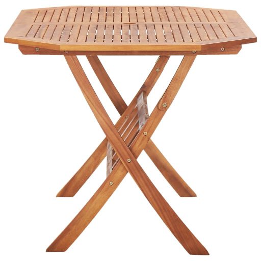 Tömör akácfa összecsukható kerti asztal 135 x 85 x 75 cm