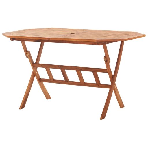 Tömör akácfa összecsukható kerti asztal 135 x 85 x 75 cm