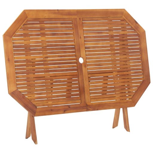 Tömör akácfa összecsukható kerti asztal 135 x 85 x 75 cm
