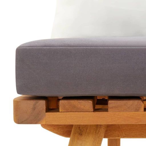 Tömör akácfa kerti pad párnákkal 115 cm