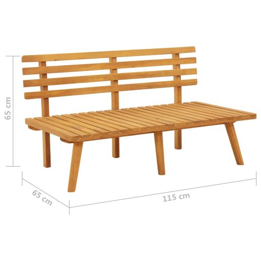 Tömör akácfa kerti pad párnákkal 115 cm