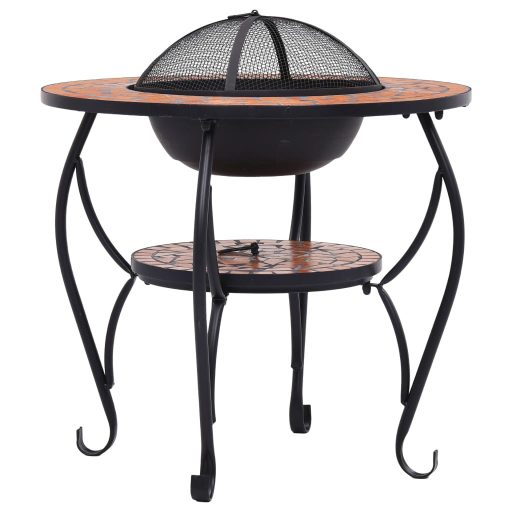 Terrakotta kerámia mozaik tűztál asztallal 68 cm