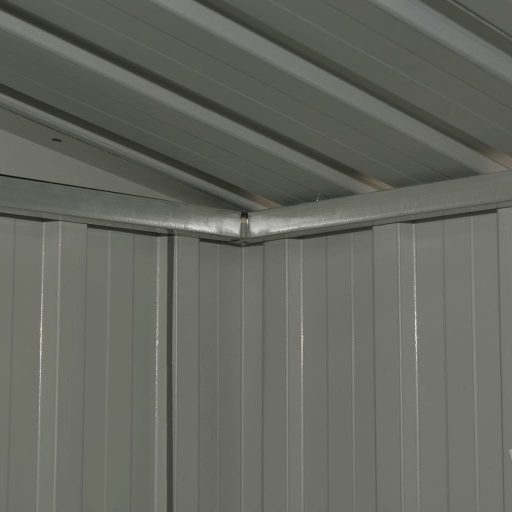 Antracitszürke acél kerti fészer 204 x 132 x 186 cm