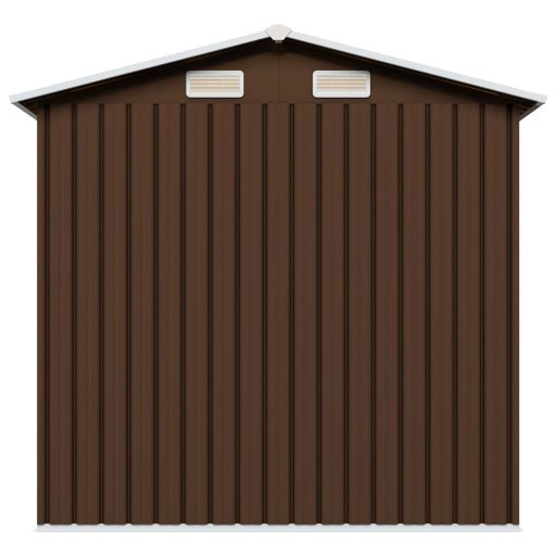Barna acél kerti fészer 204 x 132 x 186 cm