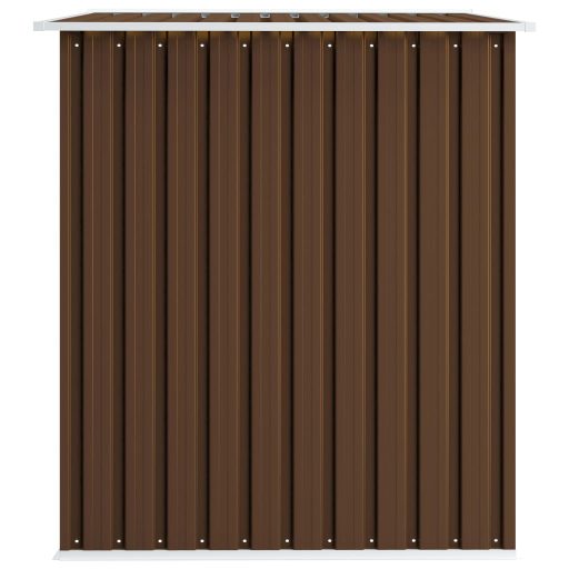 Barna acél kerti fészer 257 x 205 x 178 cm