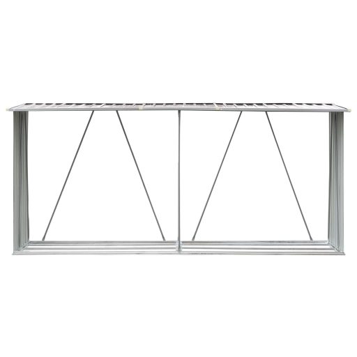 Barna horganyzott acél kerti tűzifatároló 330 x 84 x 152 cm