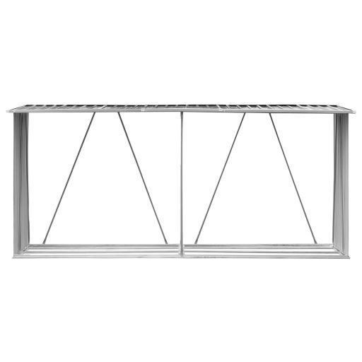 Antracit horganyzott acél kerti tűzifatároló 330 x 84 x 152 cm