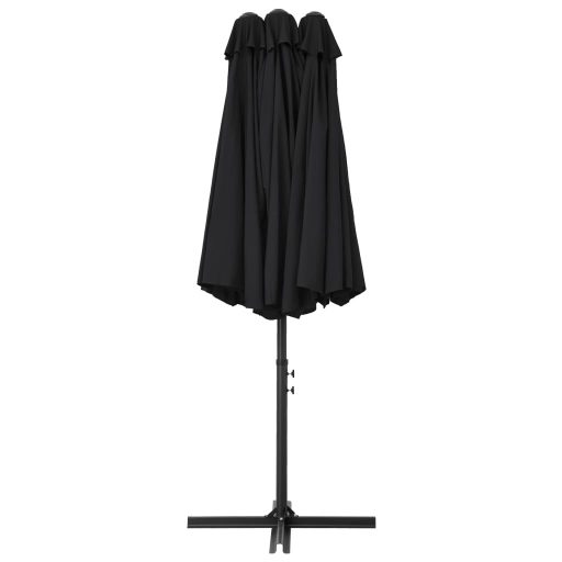 Fekete kültéri napernyő alumíniumrúddal 460 x 270 cm