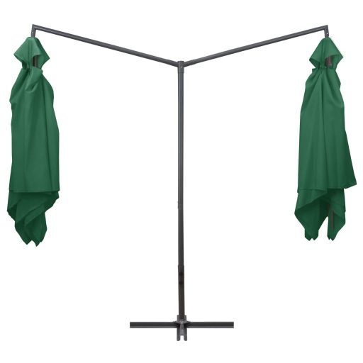 Zöld dupla napernyő acélrúddal 250 x 250 cm
