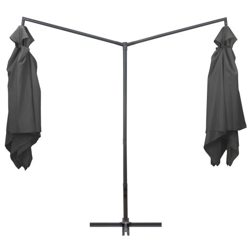 Antracitszürke dupla napernyő acélrúddal 250 x 250 cm